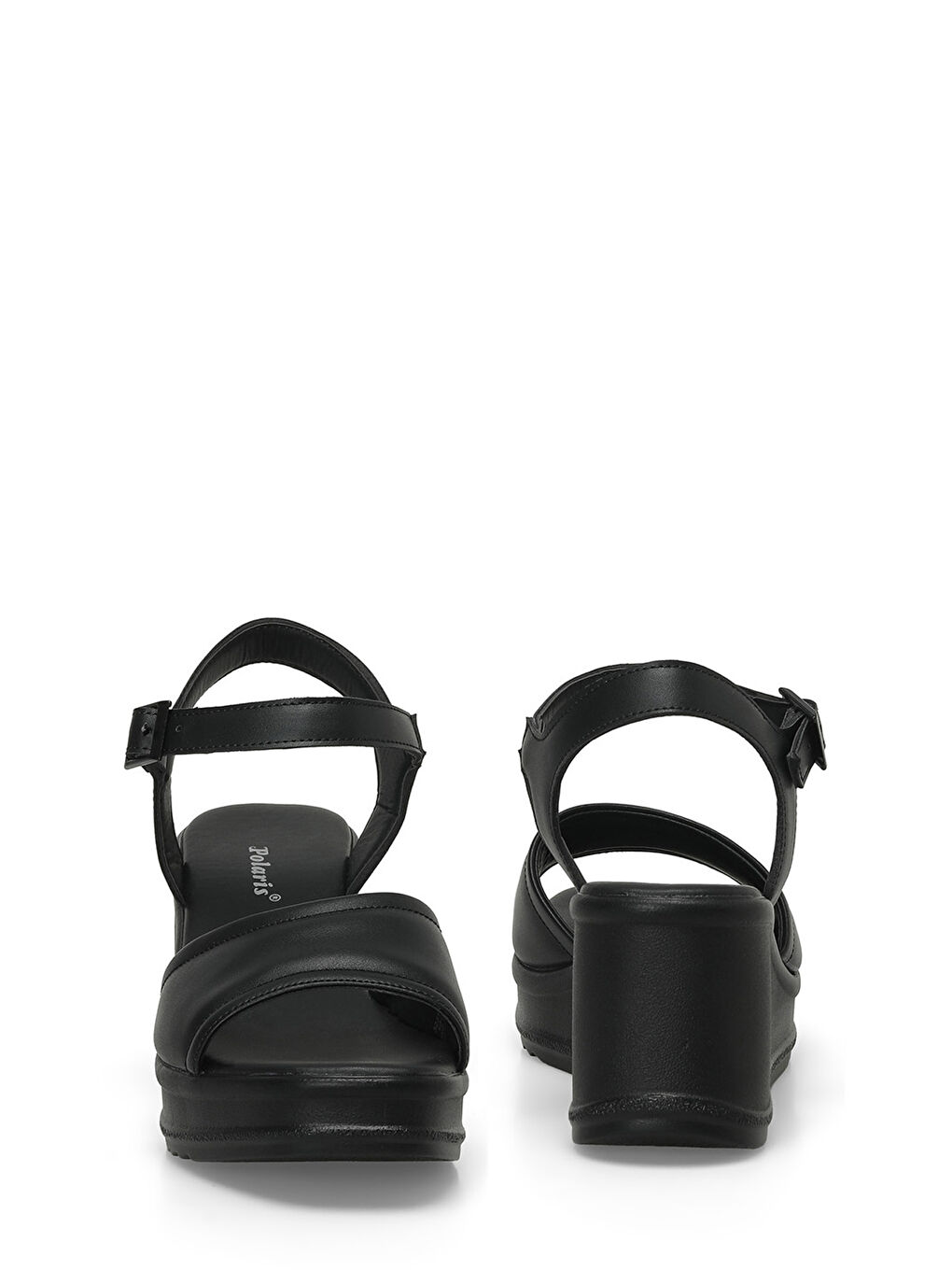 323154.Z 4FX Siyah Kadın Dolgu Topuk Sandalet-4