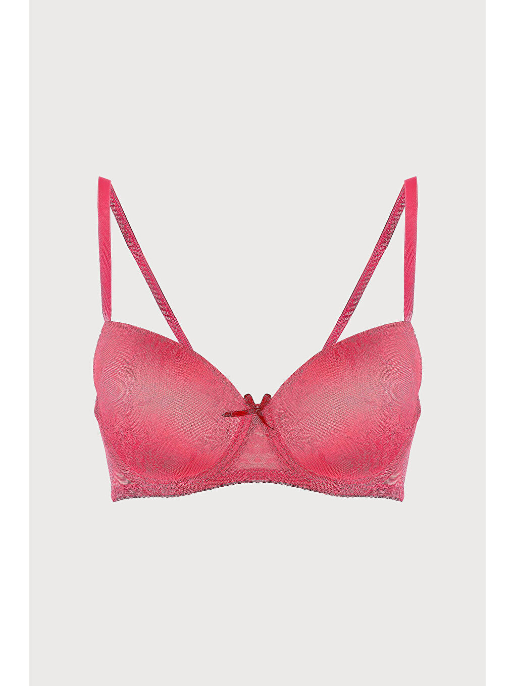 Kırmızı Nar Çiçeği Lima Kaplı Desteksiz Sütyen