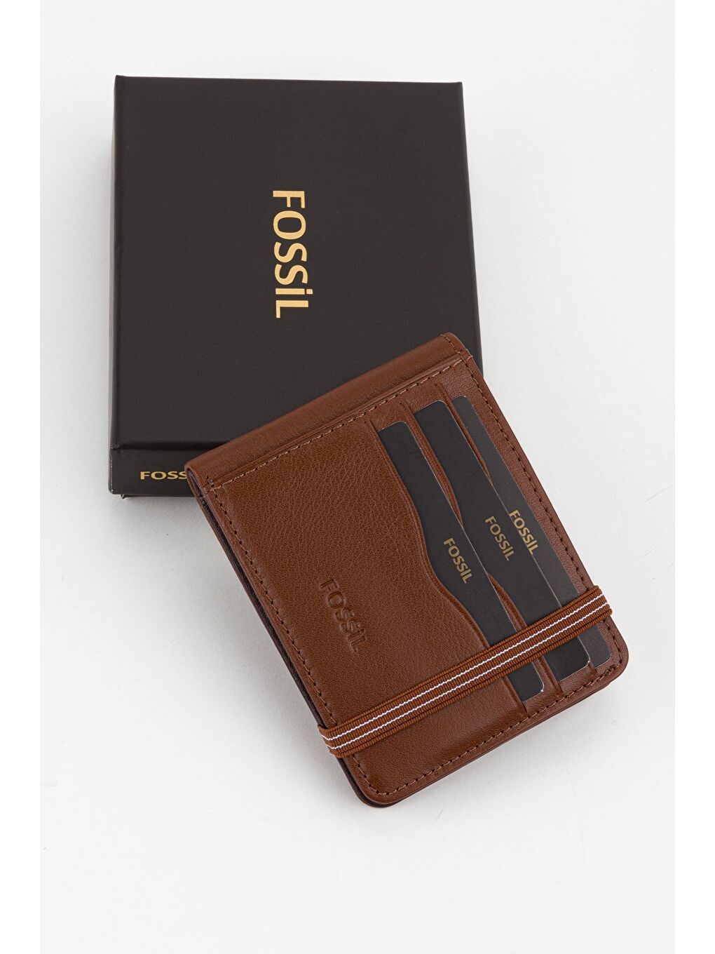 Kahverengi Kutulu Hakiki Deri Şeffaf Kartlıklı Lacivert Lastik Kapamalı El Portföyü Kartlık Cüzdan-5