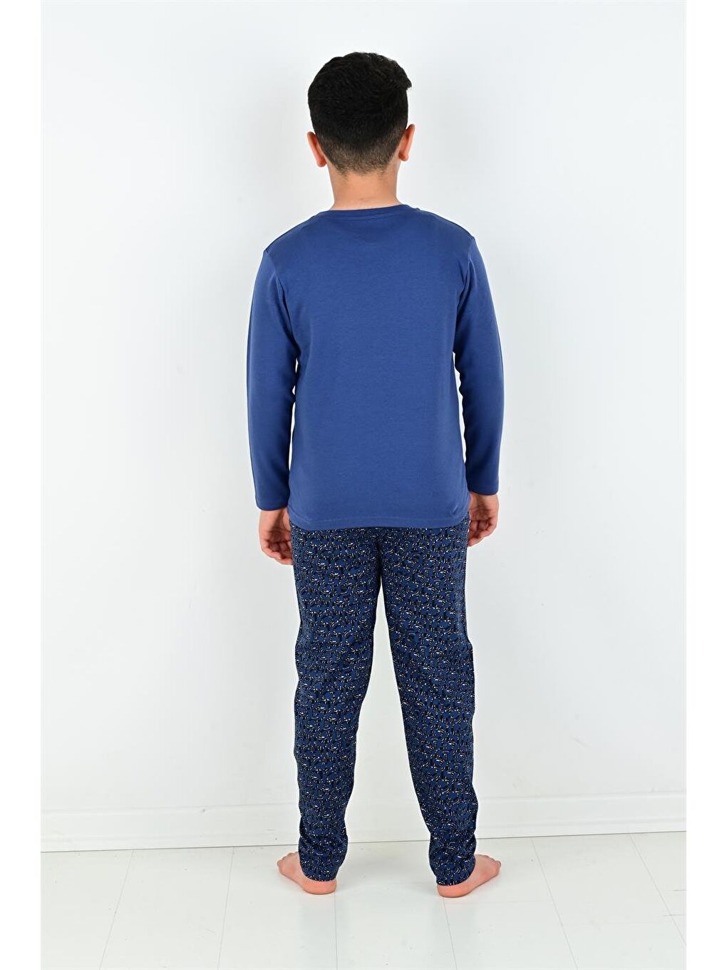 Lacivert Uzun Kollu Erkek Çocuk Game Dangerous Model Pijama Takımı-4