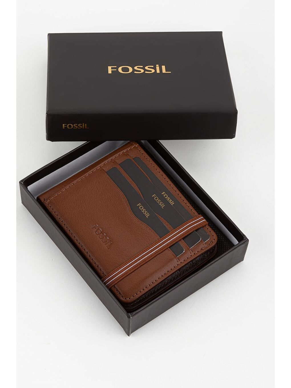 Kahverengi Kutulu Hakiki Deri Şeffaf Kartlıklı Lacivert Lastik Kapamalı El Portföyü Kartlık Cüzdan-6