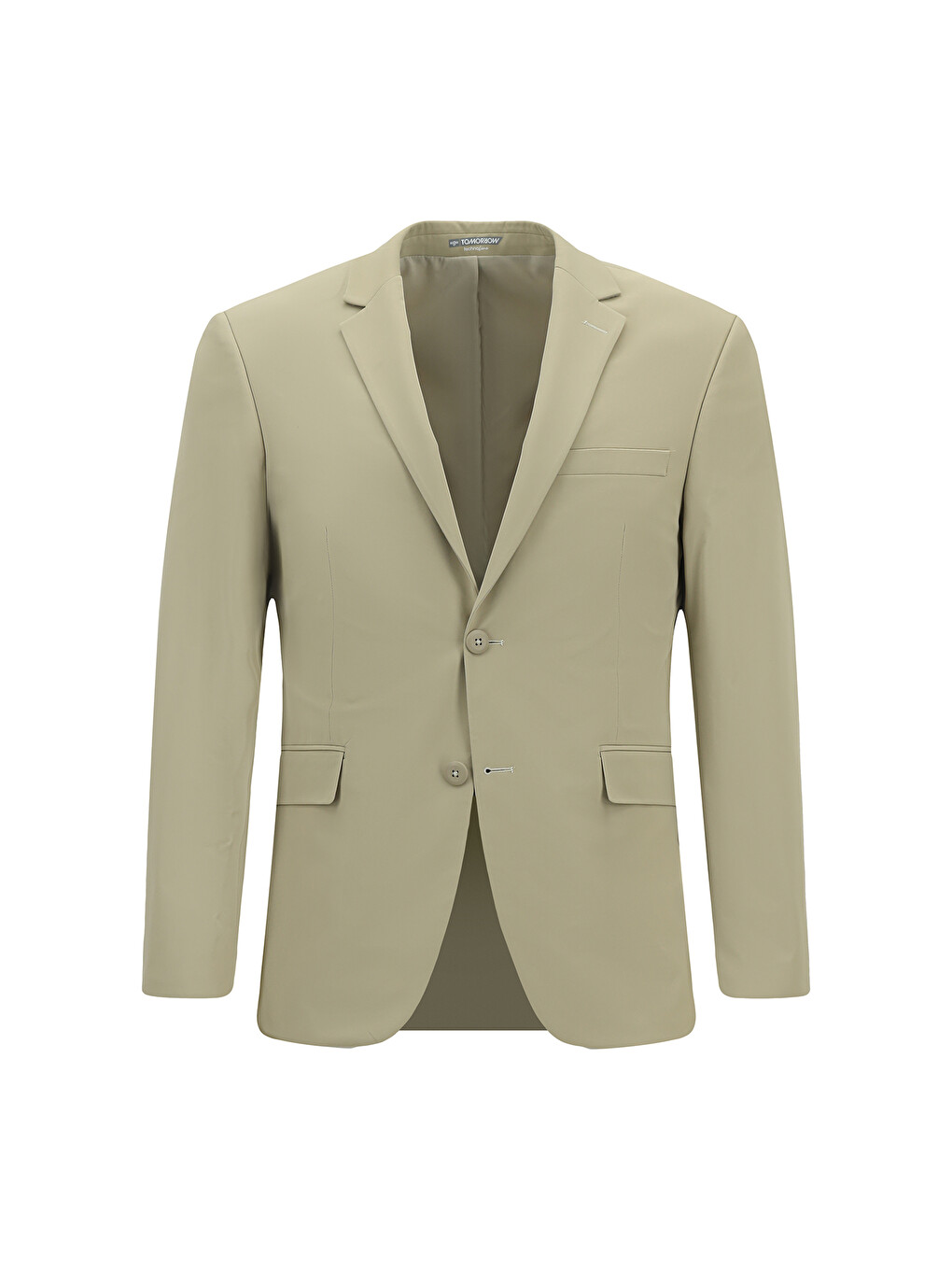 Bej Techno-Line Super Slim Fit Ekstra Dar Kesim Beli Lastikli İpli Çantalı Elastanlı Takım Elbise-1