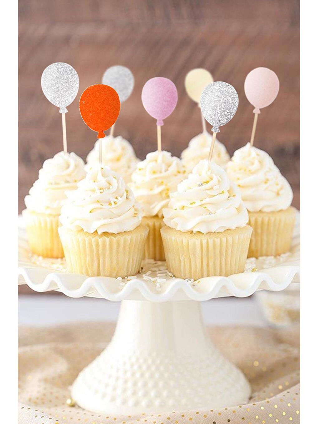 Gri Gümüş Happy Birthday Balon Pasta Süsü-2