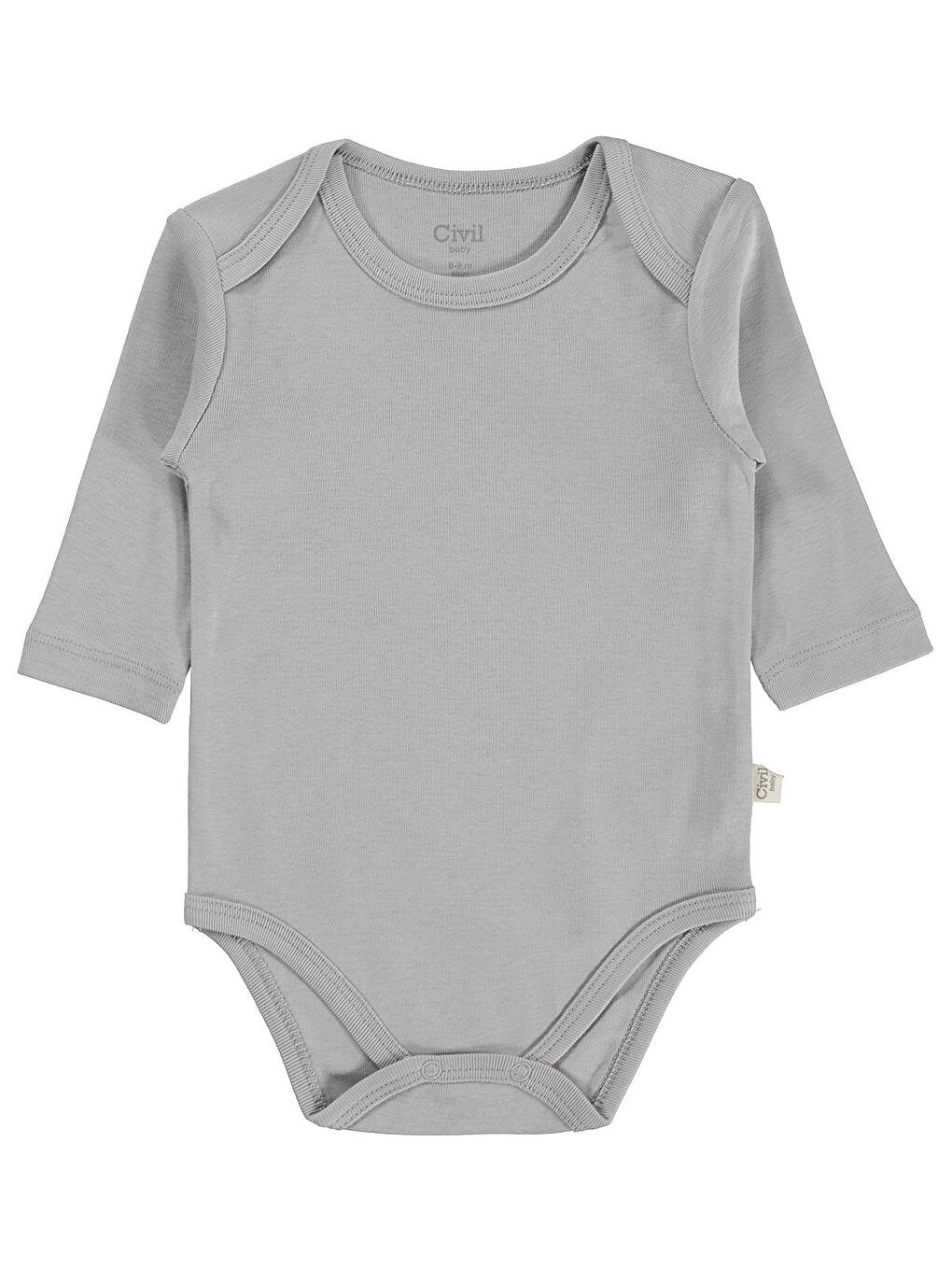 Baby Basıc 3 Lü 0-36 Ay Çıtçıtlı Badi - Gri 1-3 Ay-3