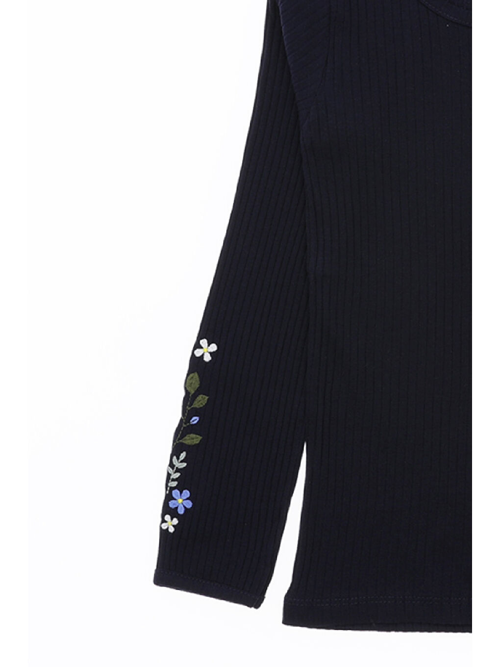 Lacivert Kız Çocuk Bluz-Çiçek Nakışlı 12-16 Yaş 12542-2