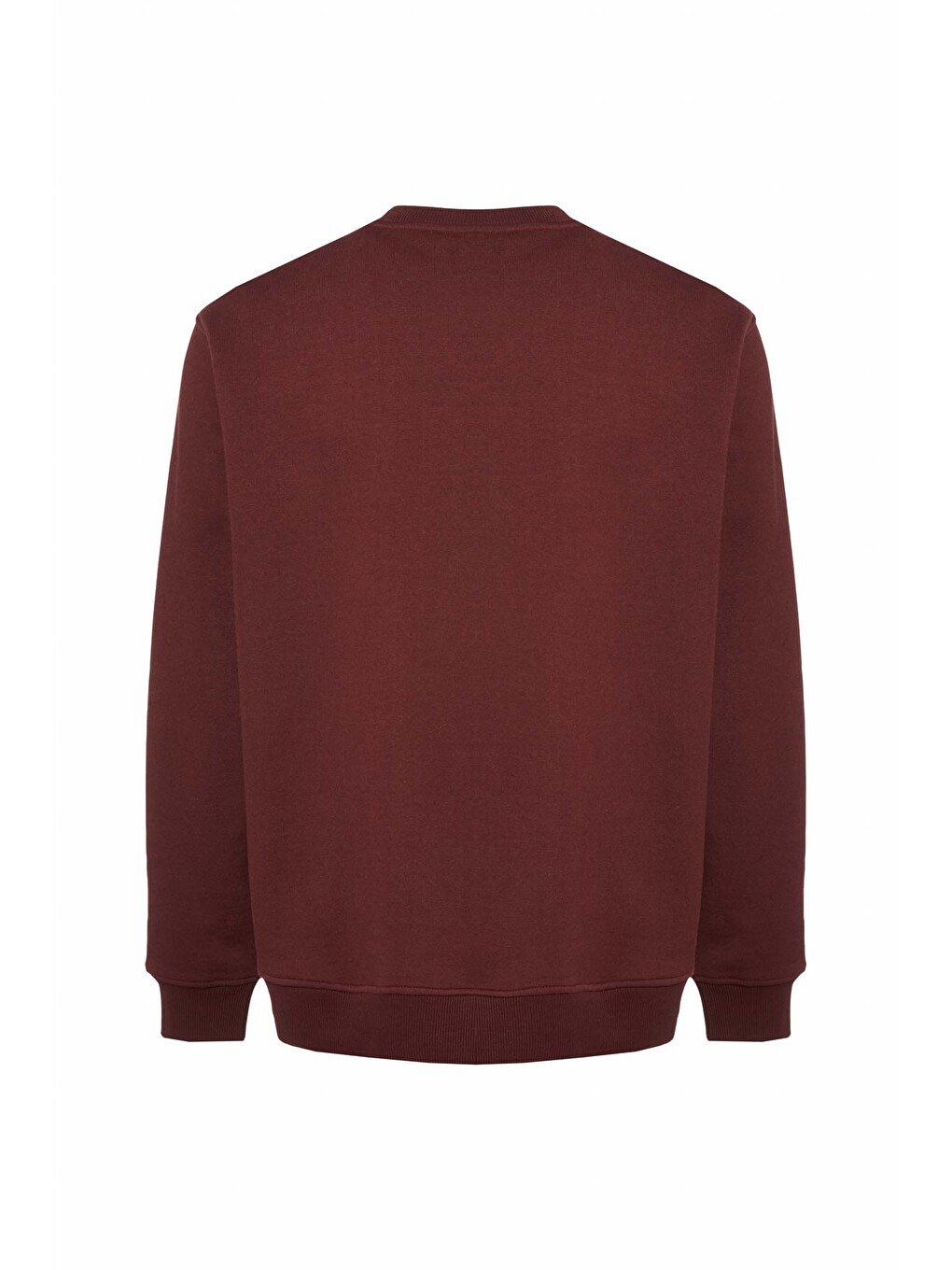 Travıs Erkek Organik Kumaşlı Yumuşacık Regular Fit Yuvarlak Yakalı Bordo Sweatshirt-1