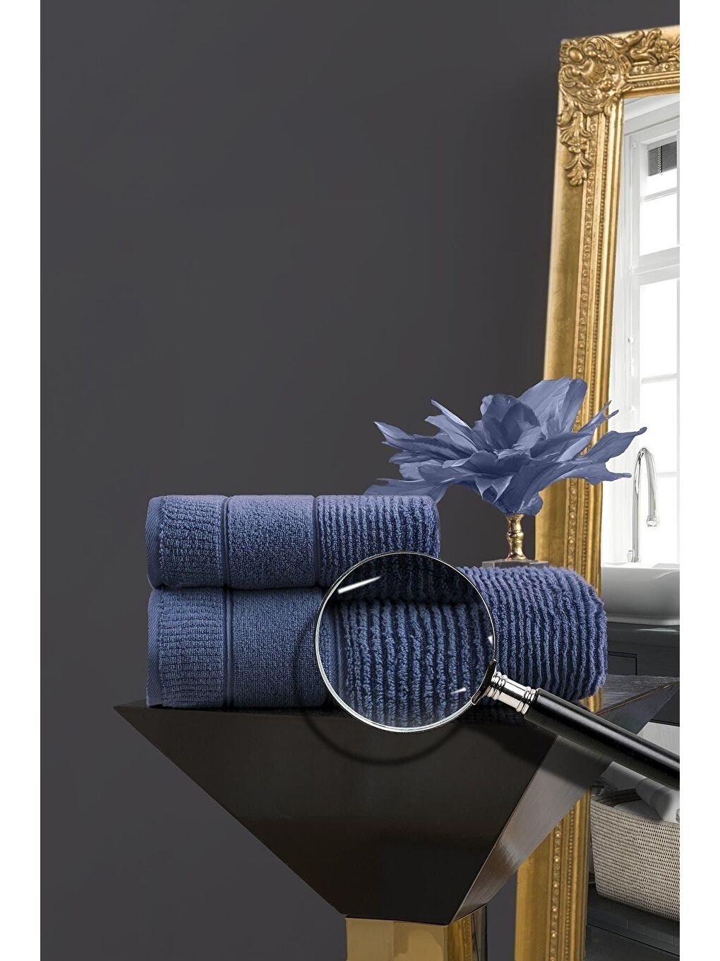 Venedik Micro Pamuk El Havlusu 50x90 cm Mavi-1