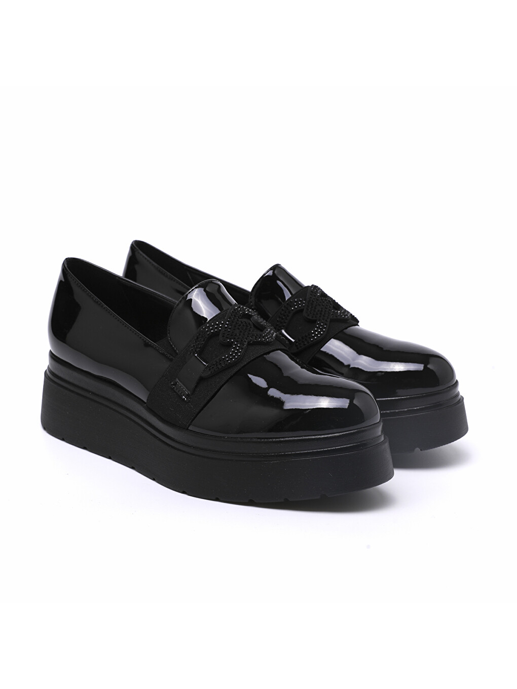 Kadın Siyah Loafer 2C4888 4888 Vernice Nero-1