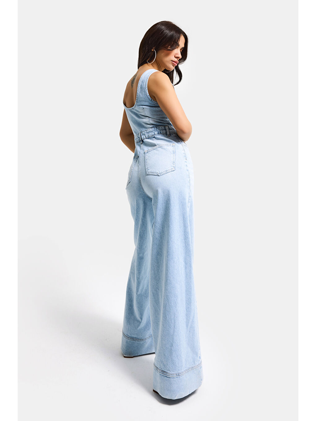 Mavi Kadın Ice 4s6-3 Palazzo Fit %100 Pamuk Denim Salopet Tulum-4