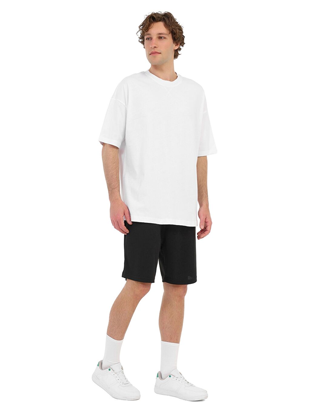 Beyaz Erkek Kısa Kol T-Shirt-2