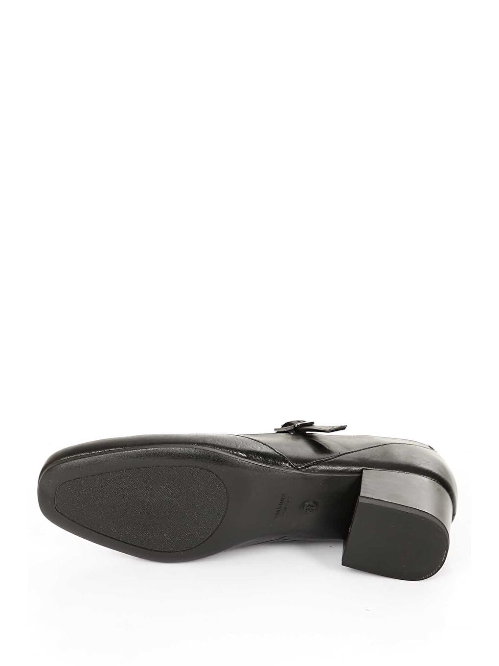 Siyah SİYAH  Hakiki Deri Küt Burun Kısa Kalın Topuklu Kadın Ayakkabı 24220-6