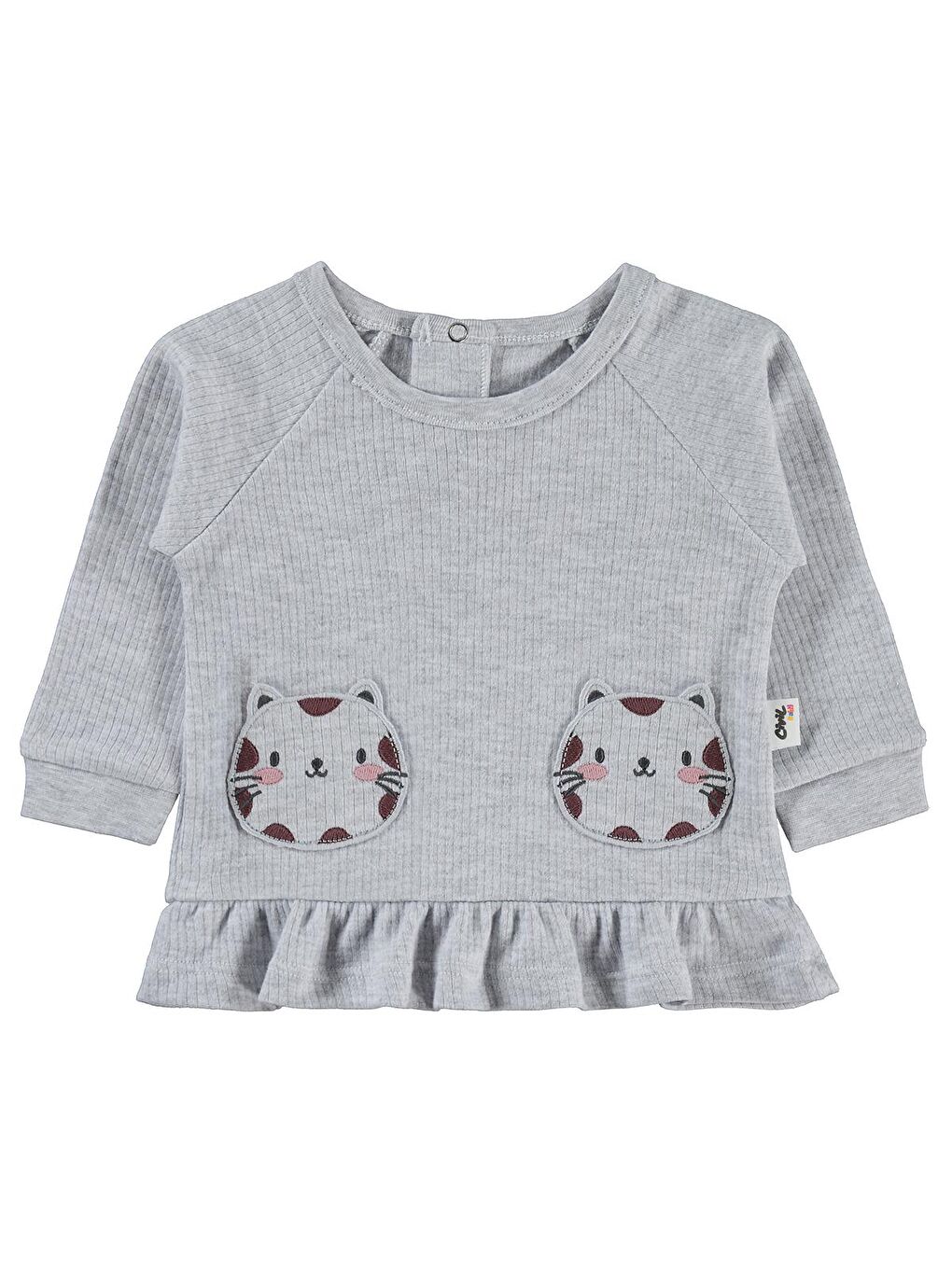 Gri Baby Kedi Baskılı 6-18 Ay Sweatshirt