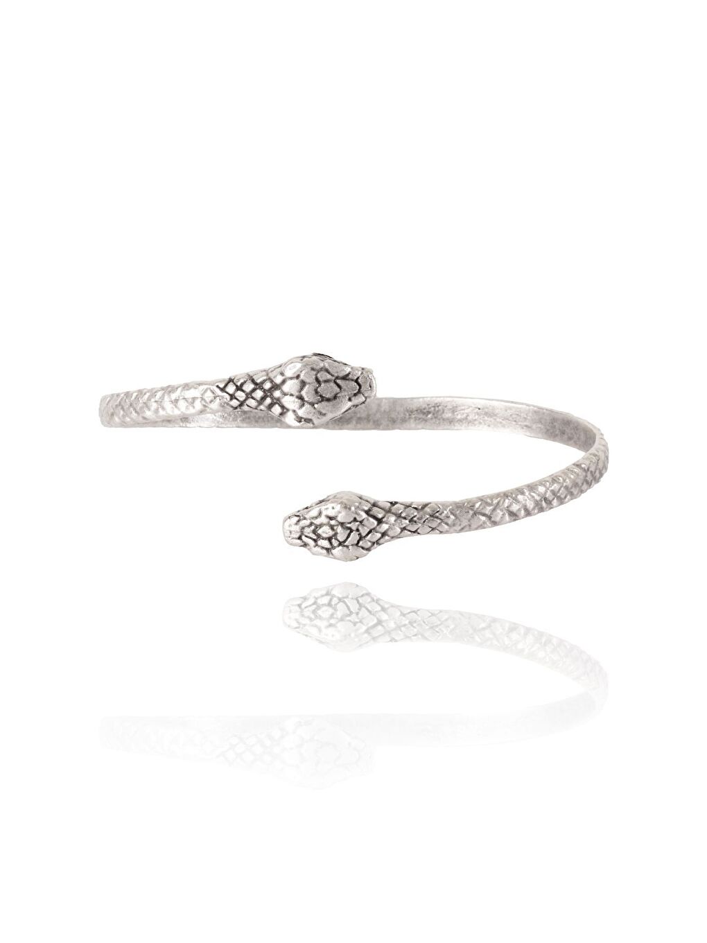 Gri Kadın Antik Gümüş Kaplama Yılan Formlu Bileklik