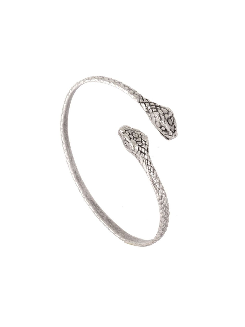 Gri Kadın Antik Gümüş Kaplama Yılan Formlu Bileklik-1