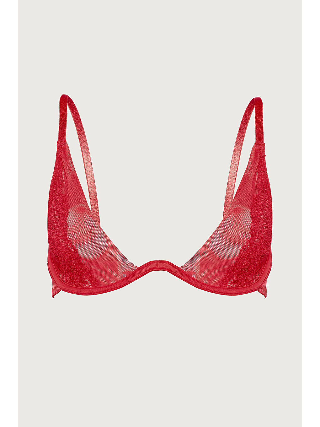 Kırmızı Crimson Kapsız Dantelli Tek Sütyen