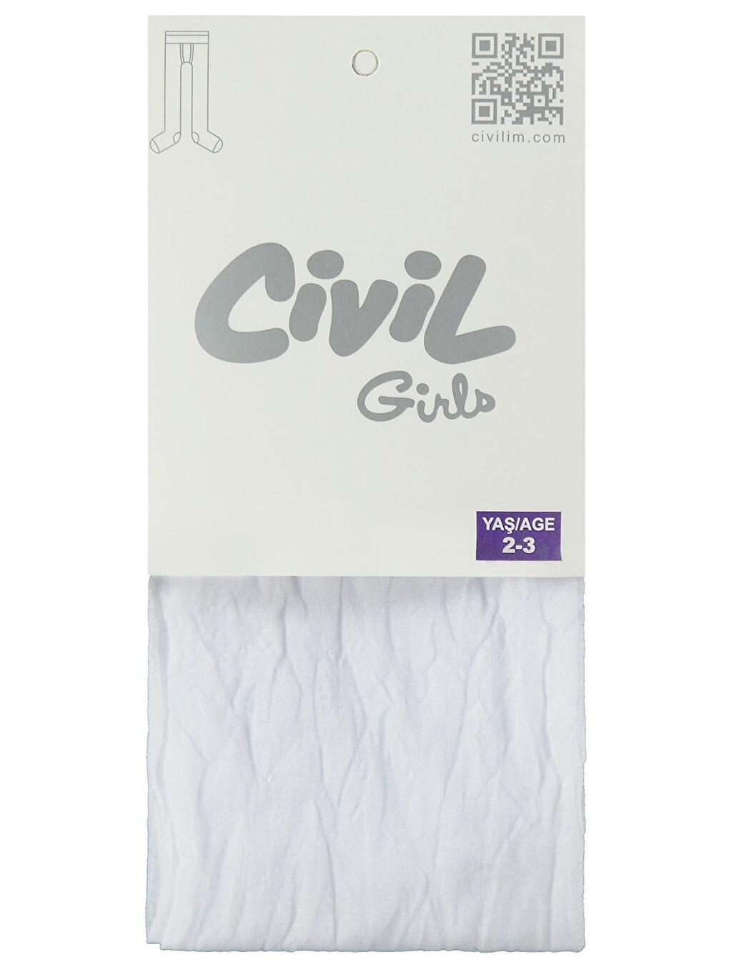 Girls Fit30 2-12 Yaş Külotlu Çorap - Beyaz-2