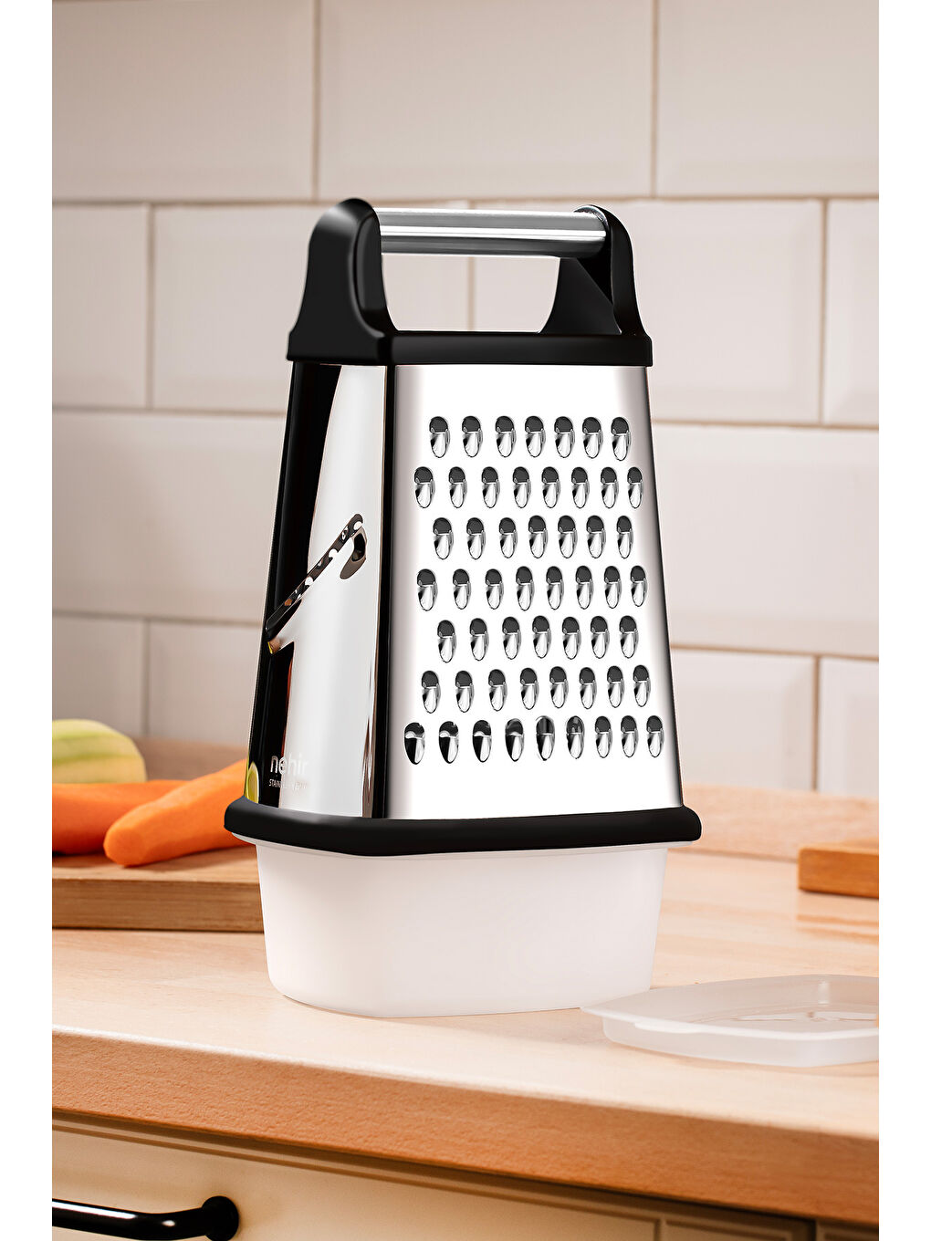 Gri Paslanmaz Çelik Oval Hazneli Rende