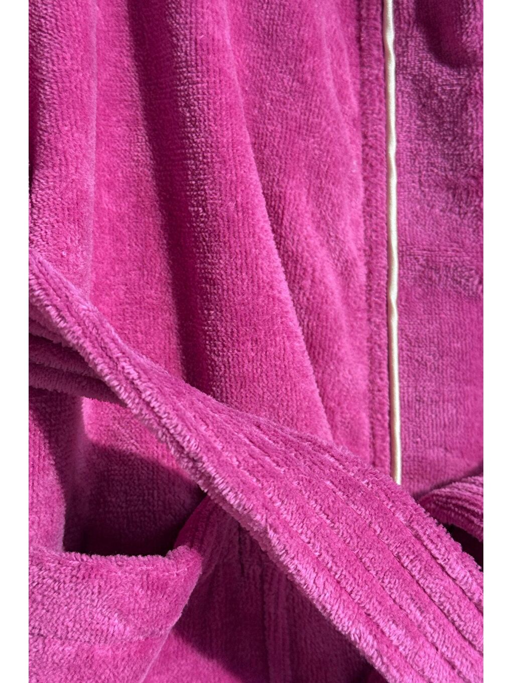 Yumuşak Dokulu Kapüşonlu Çocuk Bornozu Fuşya 13-14 Yaş-1