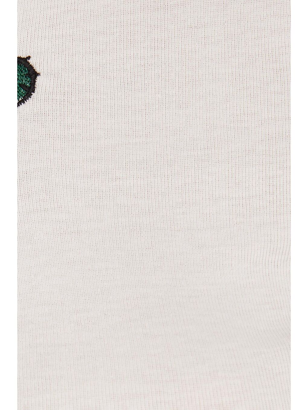 Kadın Slim Fit Dar Kesim %100 Pamuk Bisiklet Yaka Baskılı Beyaz Crop Tişört-5