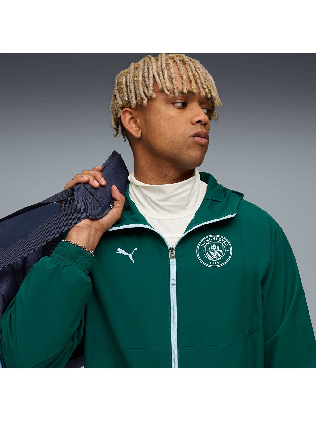 Karışık Manchester CITY PUMATECH Erkek Fermuarlı Swatshirt-3