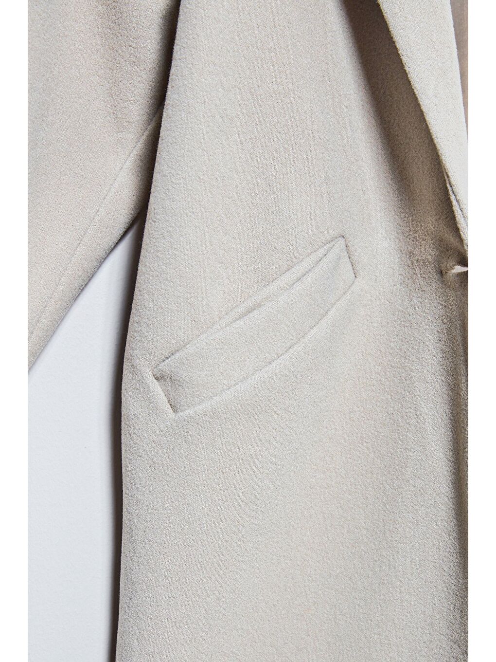 Bej Düğmeli Kruvaze Yaka Kız Çocuk Kaşe Kaban-4