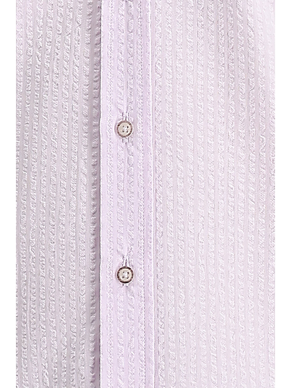 Pembe Uzun Kol Hakim Yaka Regular Fit Çizgili Pamuk Gömlek-2