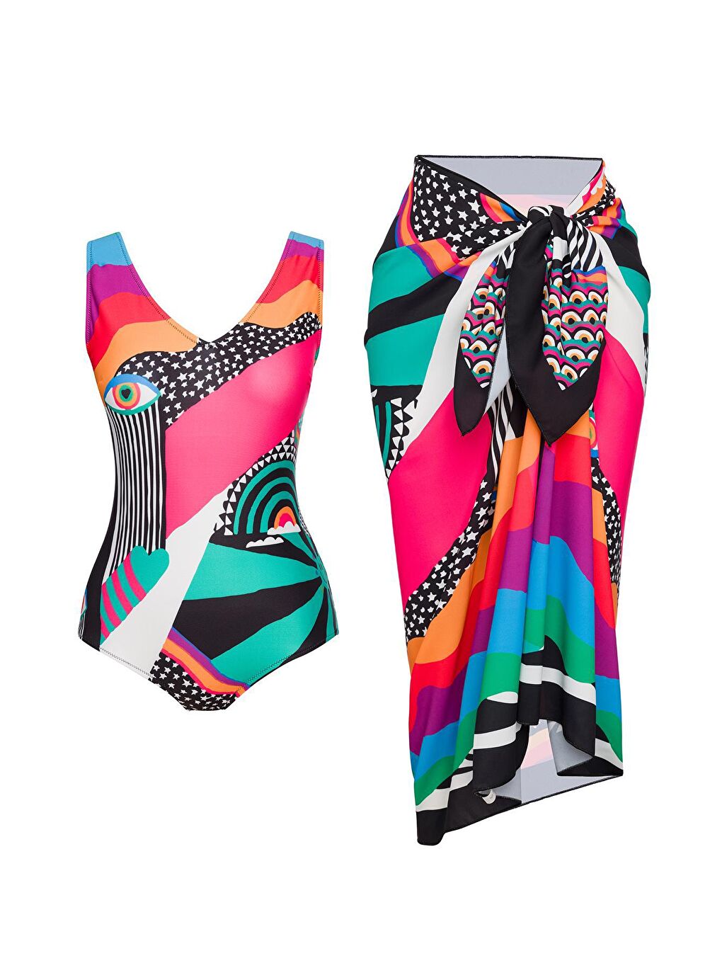 Karışık V Yaka Pareolu Mayo-3