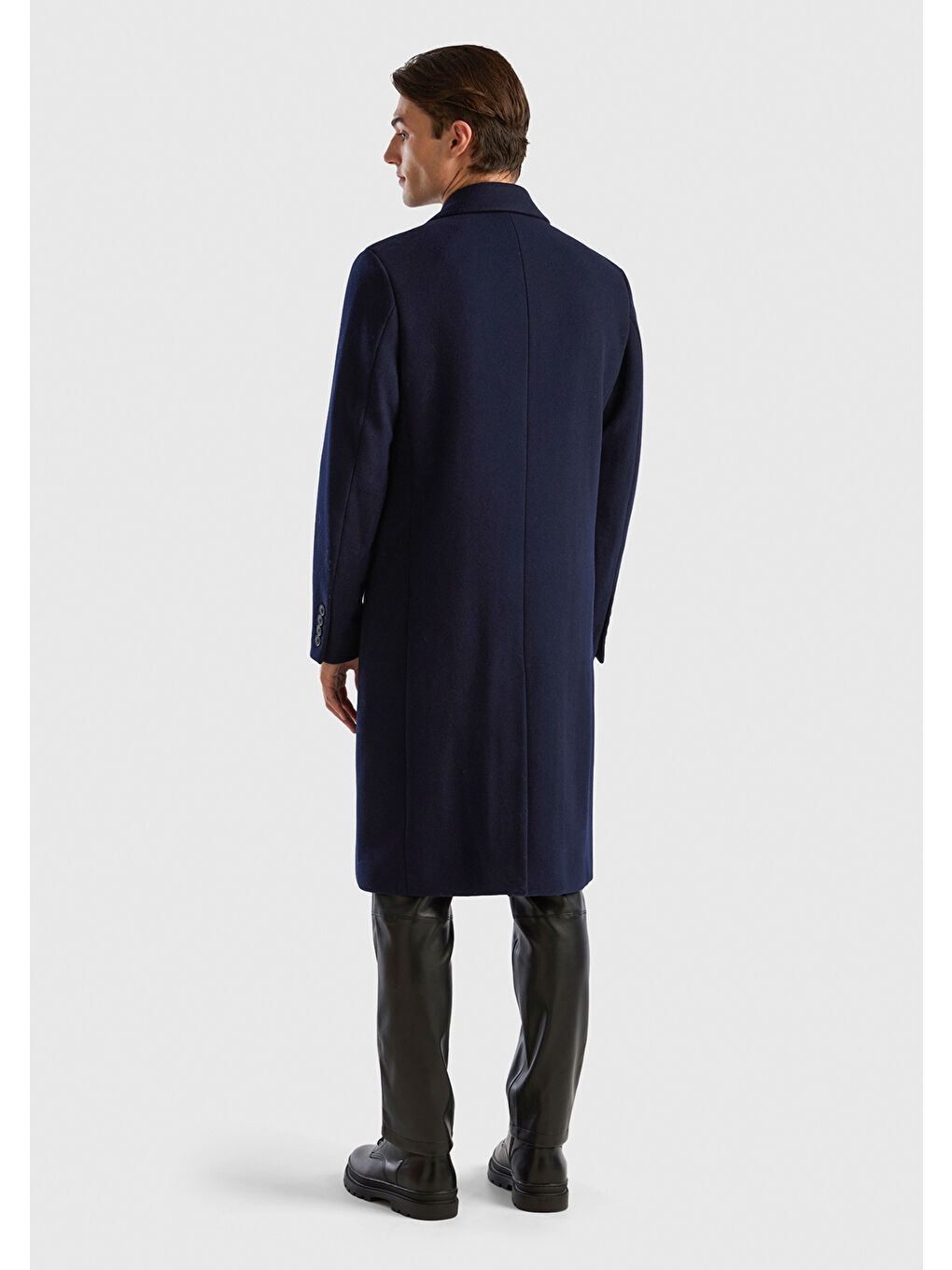 Erkek Lacivert Kruvaze Palto-2