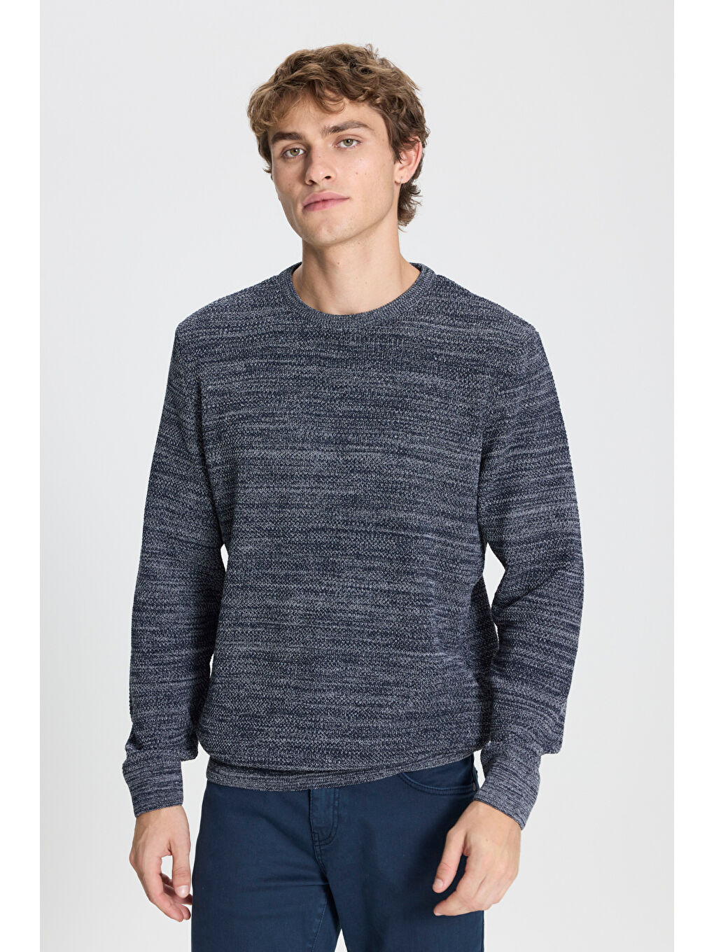 Sarı Erkek BRONZ-LACI 2'li Paket Pamuklu Standart Fit Normal Kesim Bisiklet Yaka Triko Kazak-1