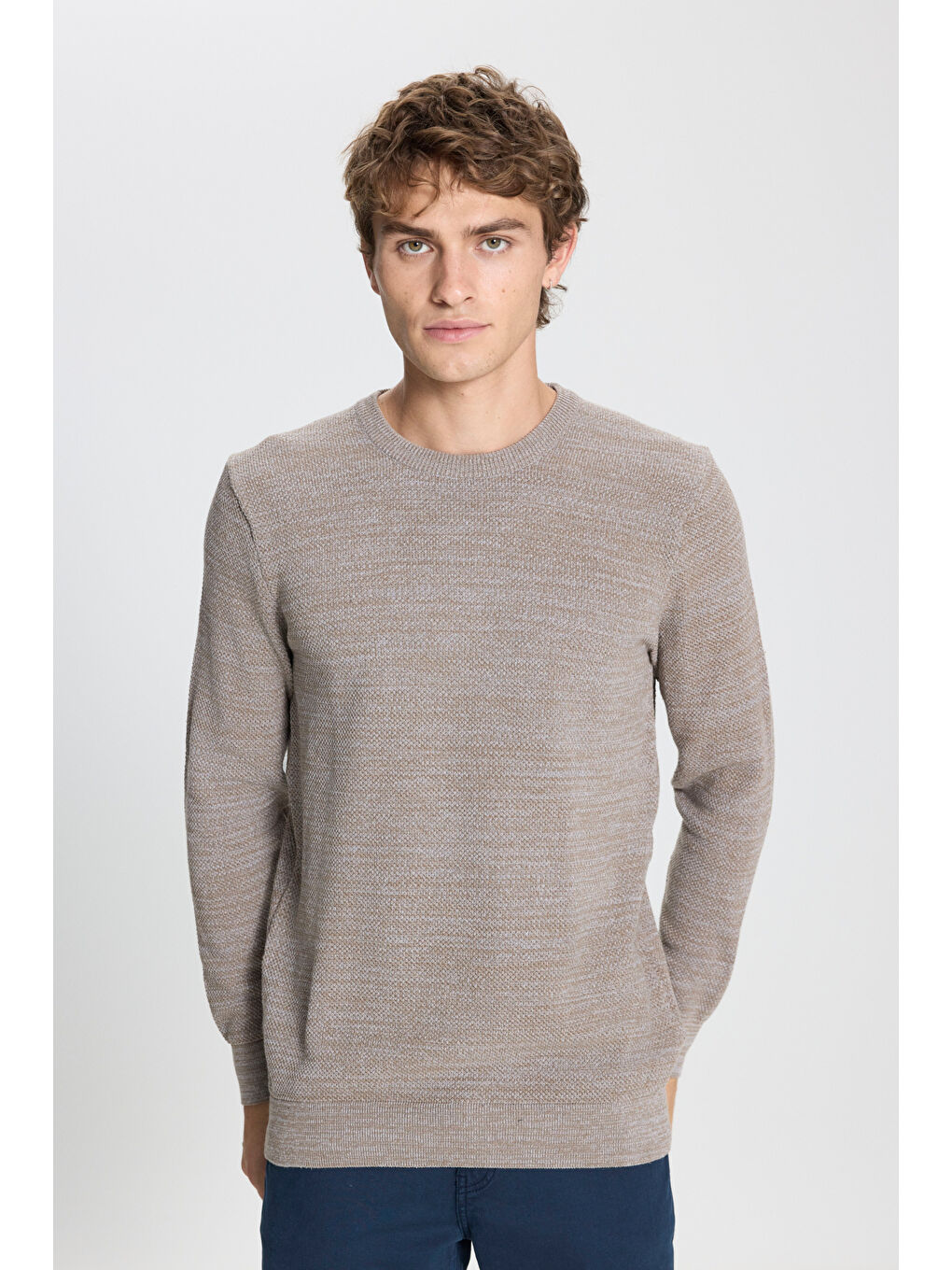 Sarı Erkek BRONZ-LACI 2'li Paket Pamuklu Standart Fit Normal Kesim Bisiklet Yaka Triko Kazak-2