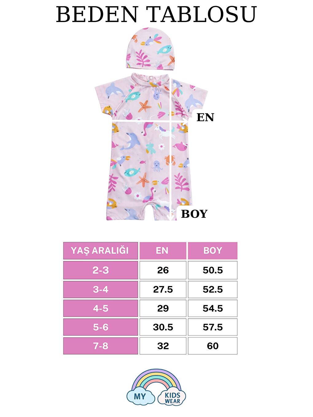 Pembe Kız Çocuk Boneli Fermuarlı Plaj Mayosu 2-8 Yaş 12559-1