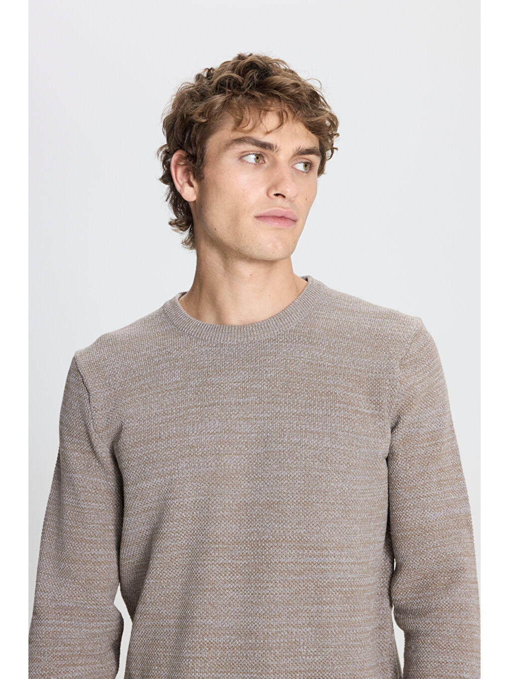 Sarı Erkek BRONZ-LACI 2'li Paket Pamuklu Standart Fit Normal Kesim Bisiklet Yaka Triko Kazak-6