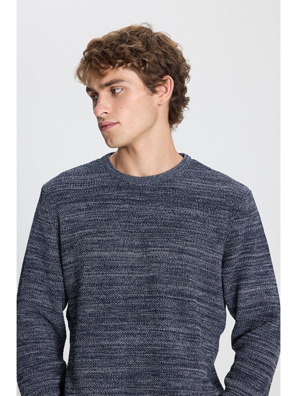 Sarı Erkek BRONZ-LACI 2'li Paket Pamuklu Standart Fit Normal Kesim Bisiklet Yaka Triko Kazak-7