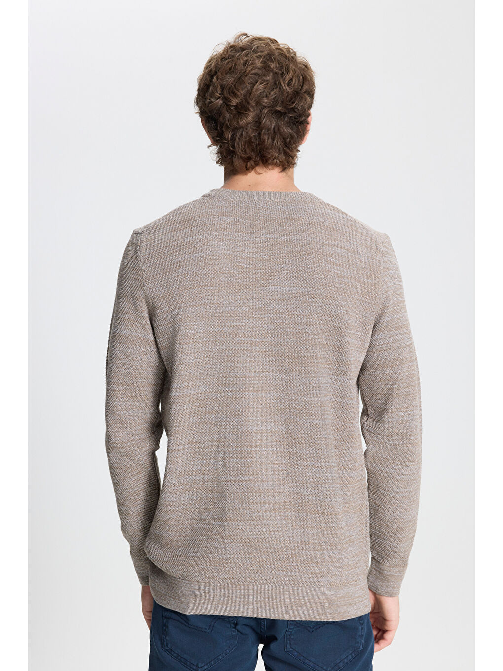 Sarı Erkek BRONZ-LACI 2'li Paket Pamuklu Standart Fit Normal Kesim Bisiklet Yaka Triko Kazak-10