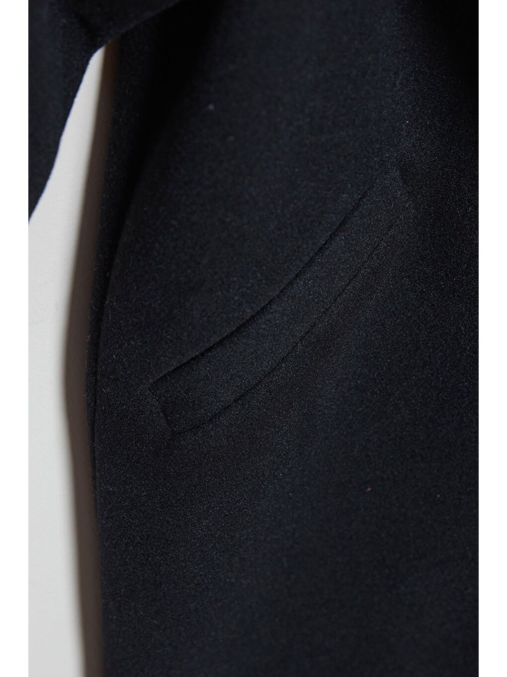 Siyah Düğmeli Kruvaze Yaka Kız Çocuk Kaşe Kaban-2