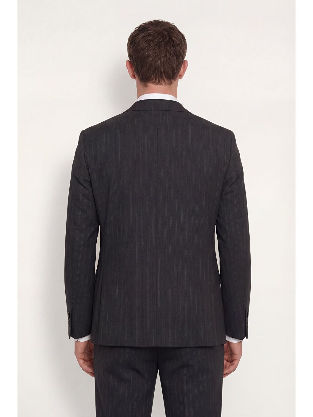 Kahverengi Giotelli Erkek Kahve Dar Kesim Slim Fit Viskon Dokuma Çizgili 4 Drop Takım Elbise-4