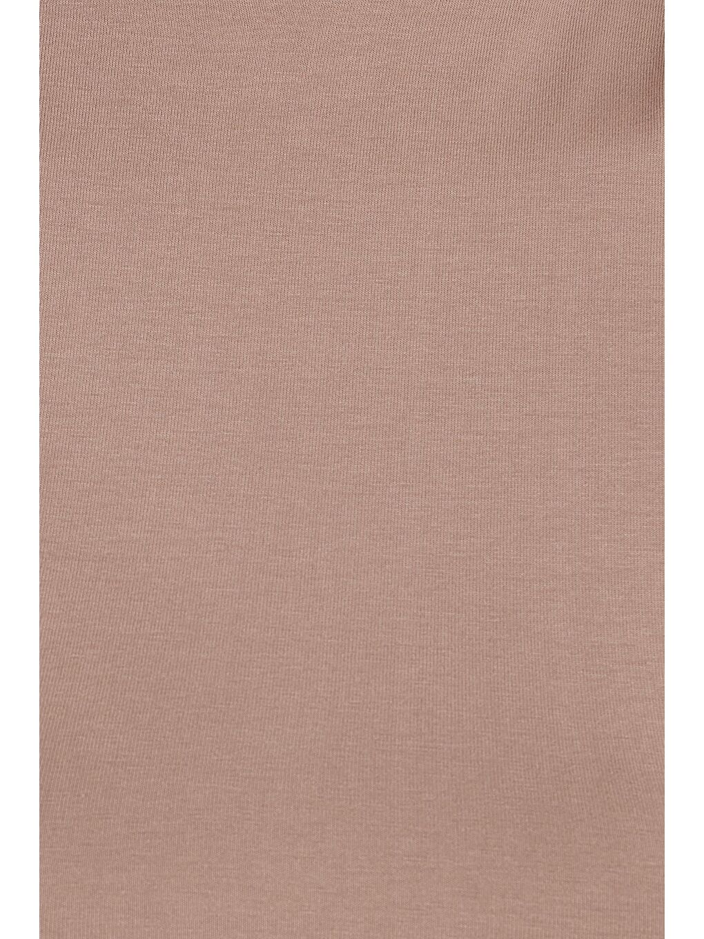 Bej Kadın Modal Kumaş Slim Fit Dar Kesim Sıfır Kol Bisiklet Yaka Vizon Elbise-5