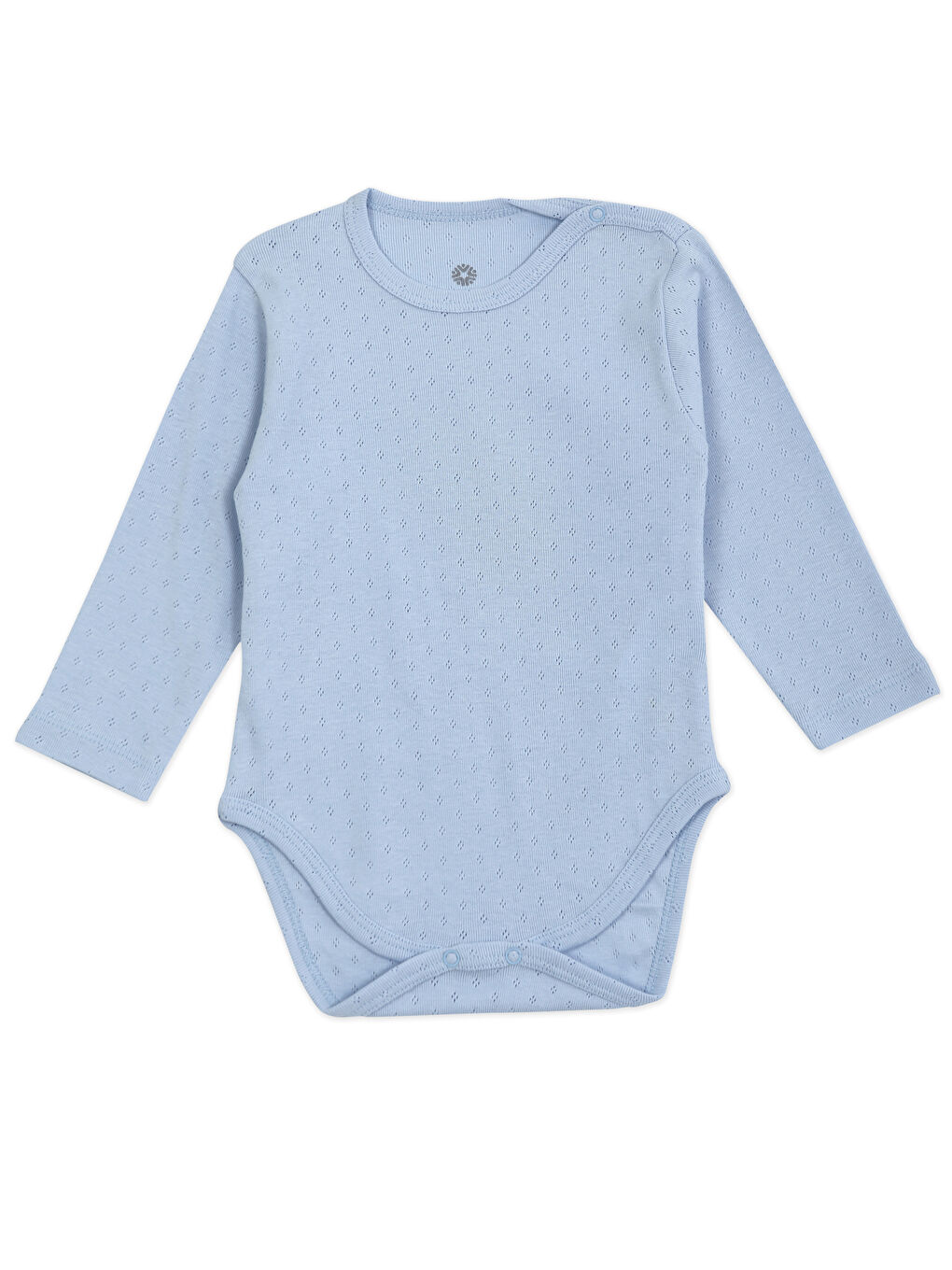 Mavi Bisiklet Yaka Pamuklu Uzun Kollu Erkek Bebek Jakarlı Çıtçıtlı Body 3'lü-1