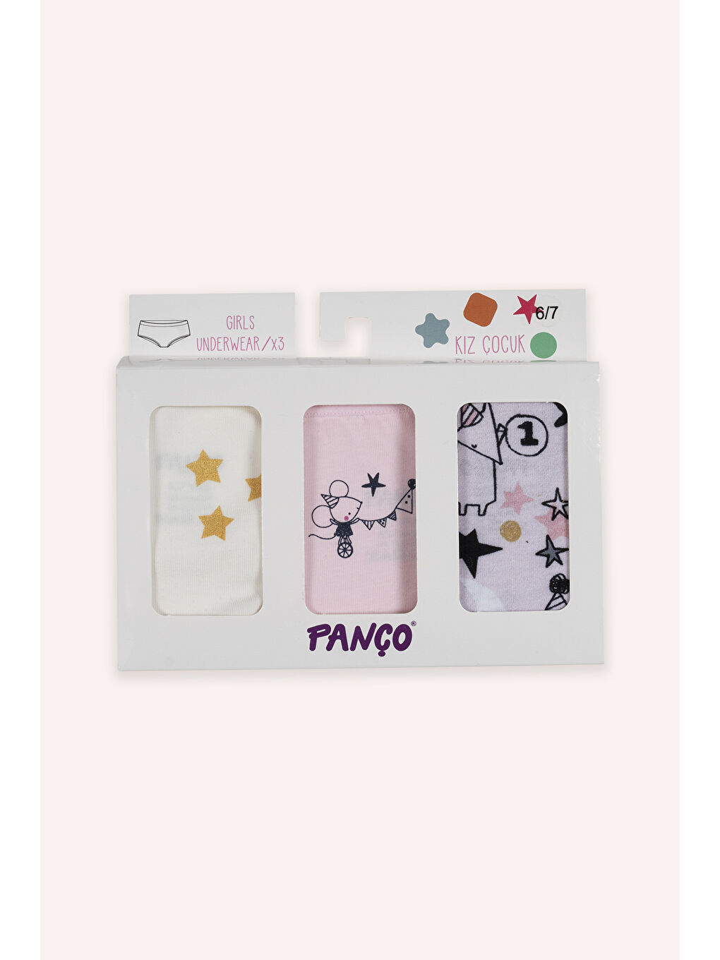 Karışık Kız Çocuk 3'lü Hipster Külot - İç Giyim-1