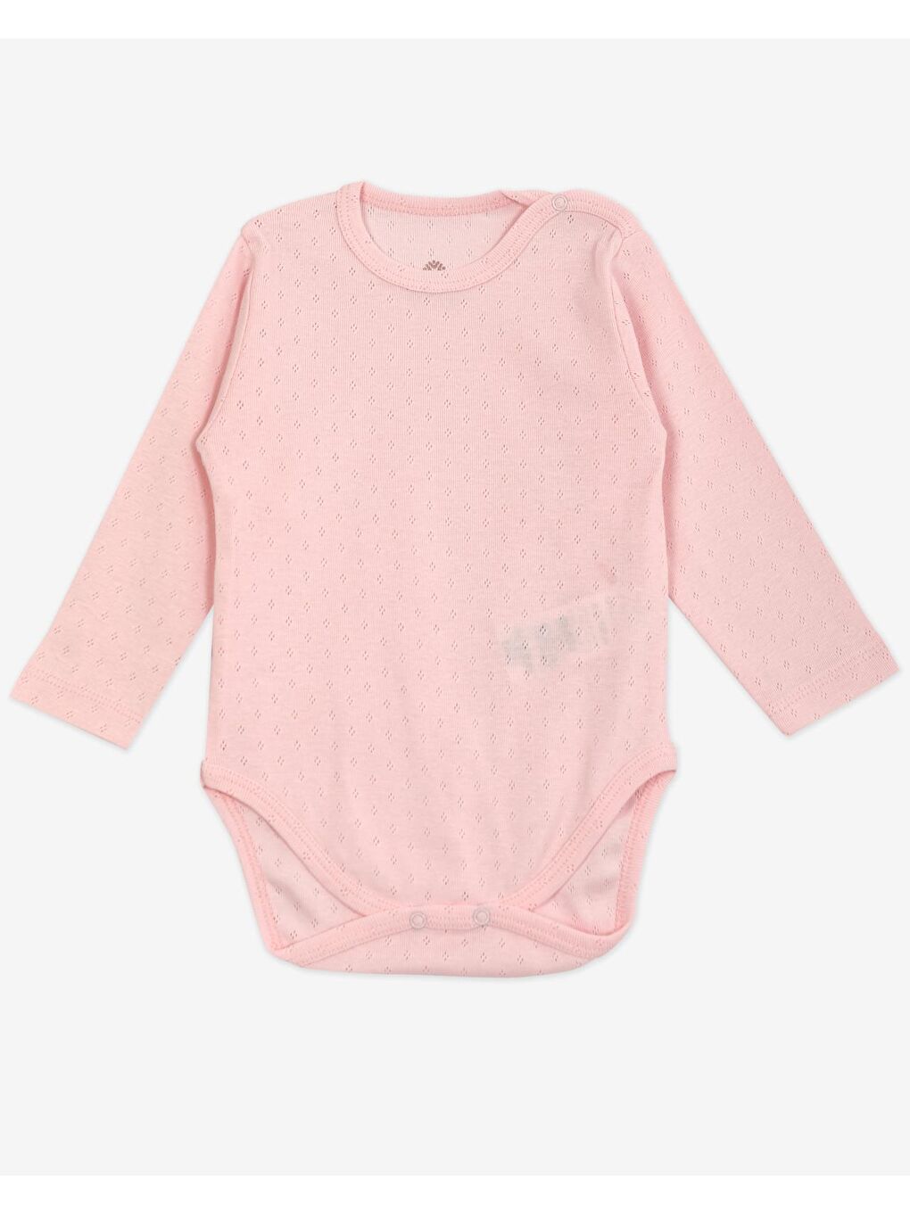 Ekru Bisiklet Yaka Pamuklu Uzun Kollu Kız Bebek Jakarlı Çıtçıtlı Body 3'lü-2