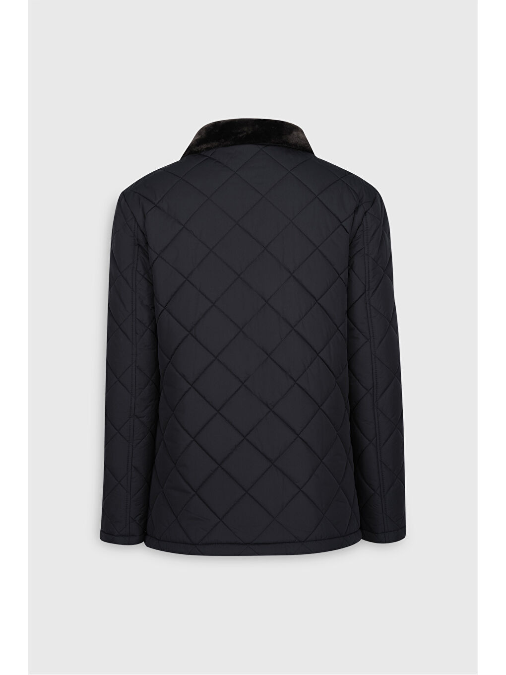 Erkek Lacivert Standart Fit Normal Kesim Dik Yaka Yan Cepli Kapitone Mont-9