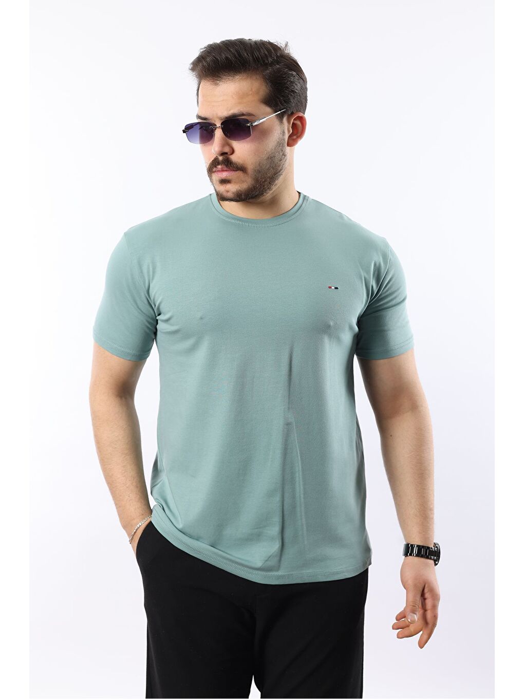 Turkuaz Erkek Slim Fit T-Shirt