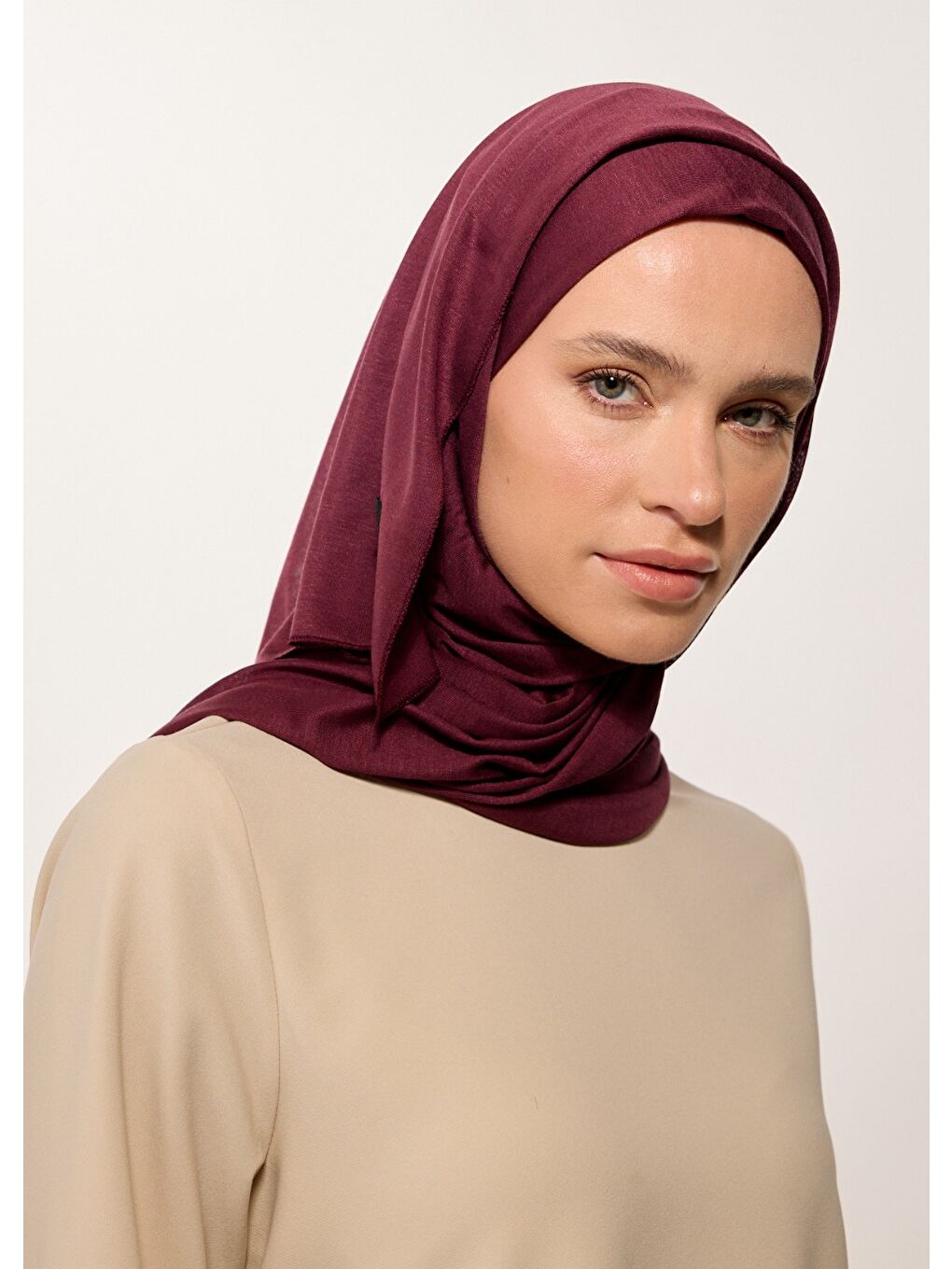 Tesettür Şal - Mürdüm Viskon-1