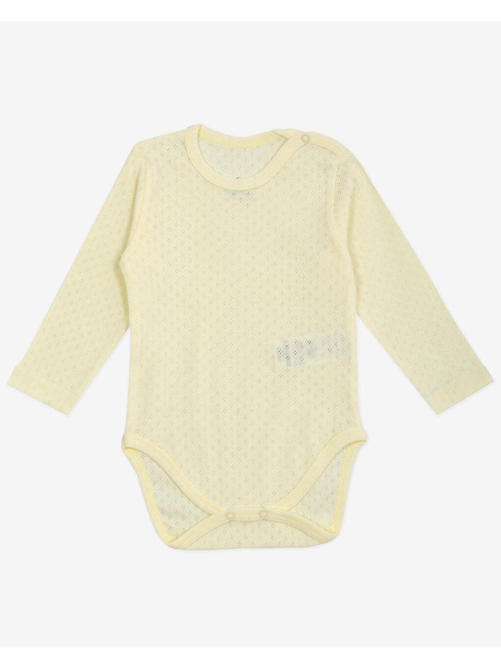 Ekru Bisiklet Yaka Pamuklu Uzun Kollu Kız Bebek Jakarlı Çıtçıtlı Body 3'lü-3
