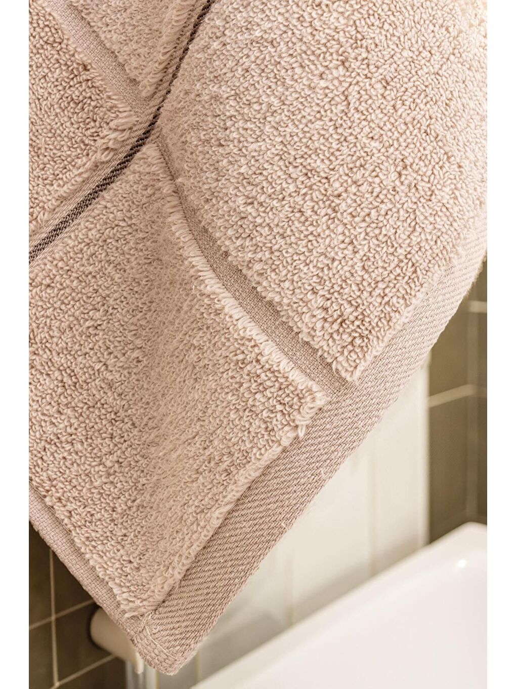 Karemicro Pamuk Banyo Havlusu 70x140 cm Bej-1