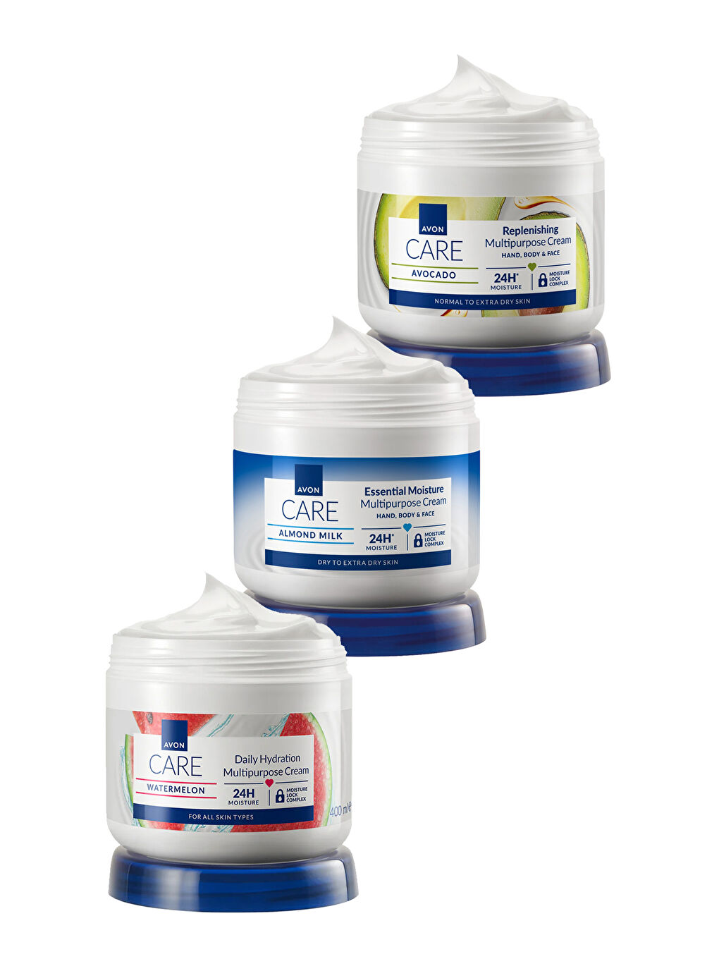 Badem Sütü Avokado Özü İçeren ve Karpuz Kokulu Üçlü Çok Amaçlı Krem Paketi