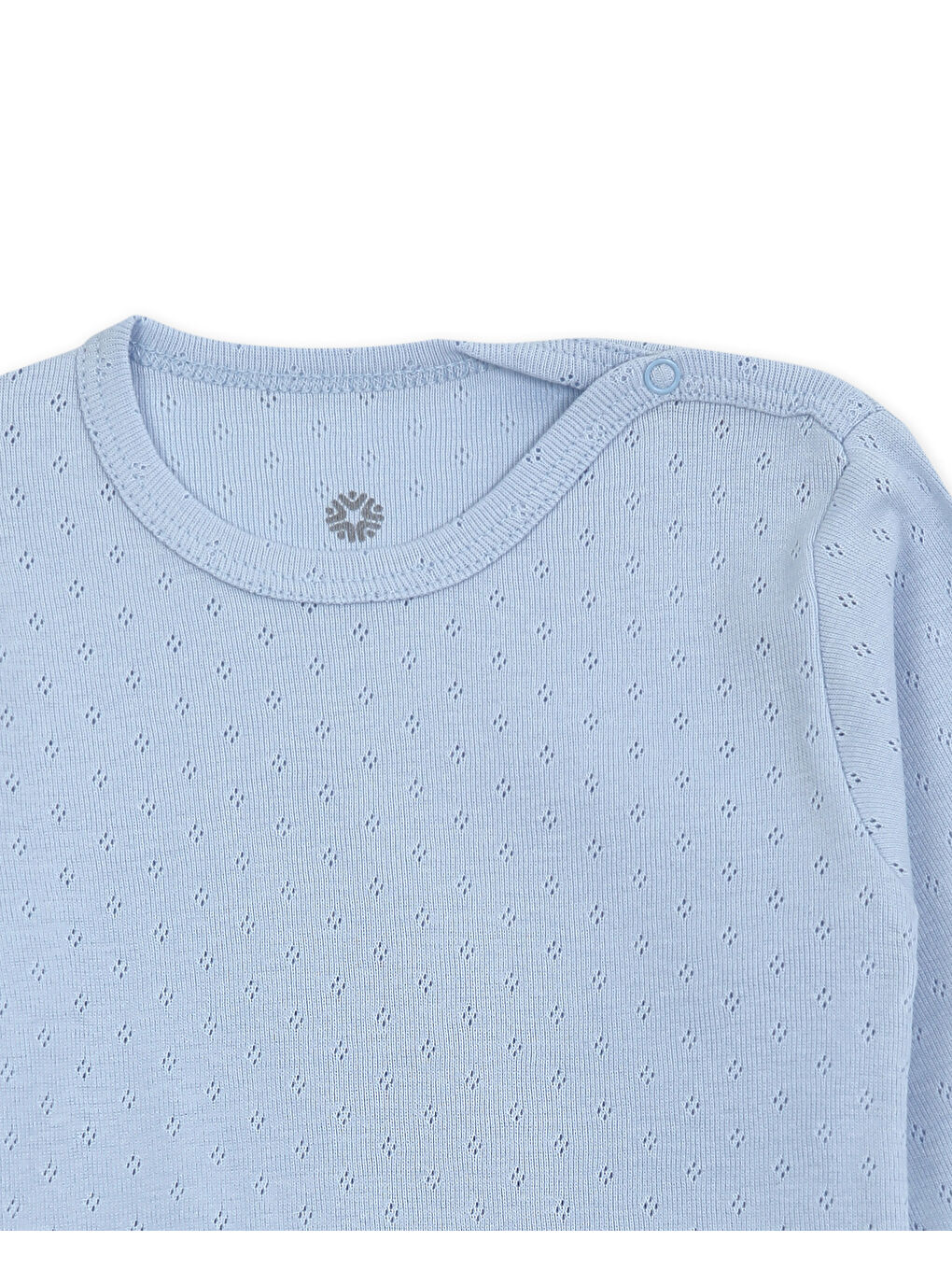 Mavi Bisiklet Yaka Pamuklu Uzun Kollu Erkek Bebek Jakarlı Çıtçıtlı Body 3'lü-4