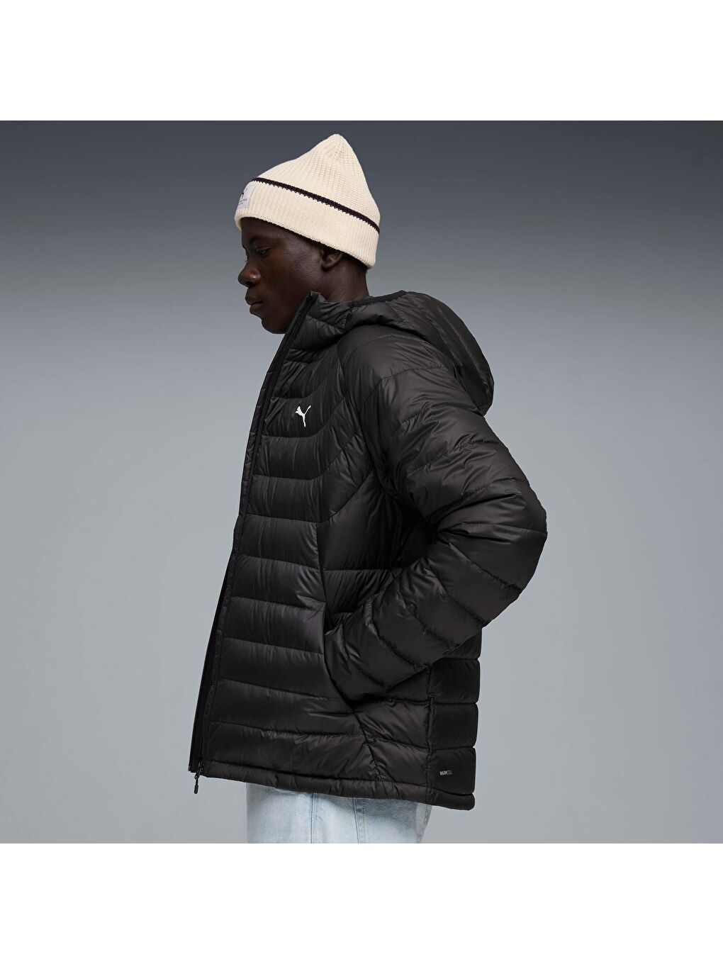 Siyah PACKLITE Erkek Kapüşonlu Mont-4