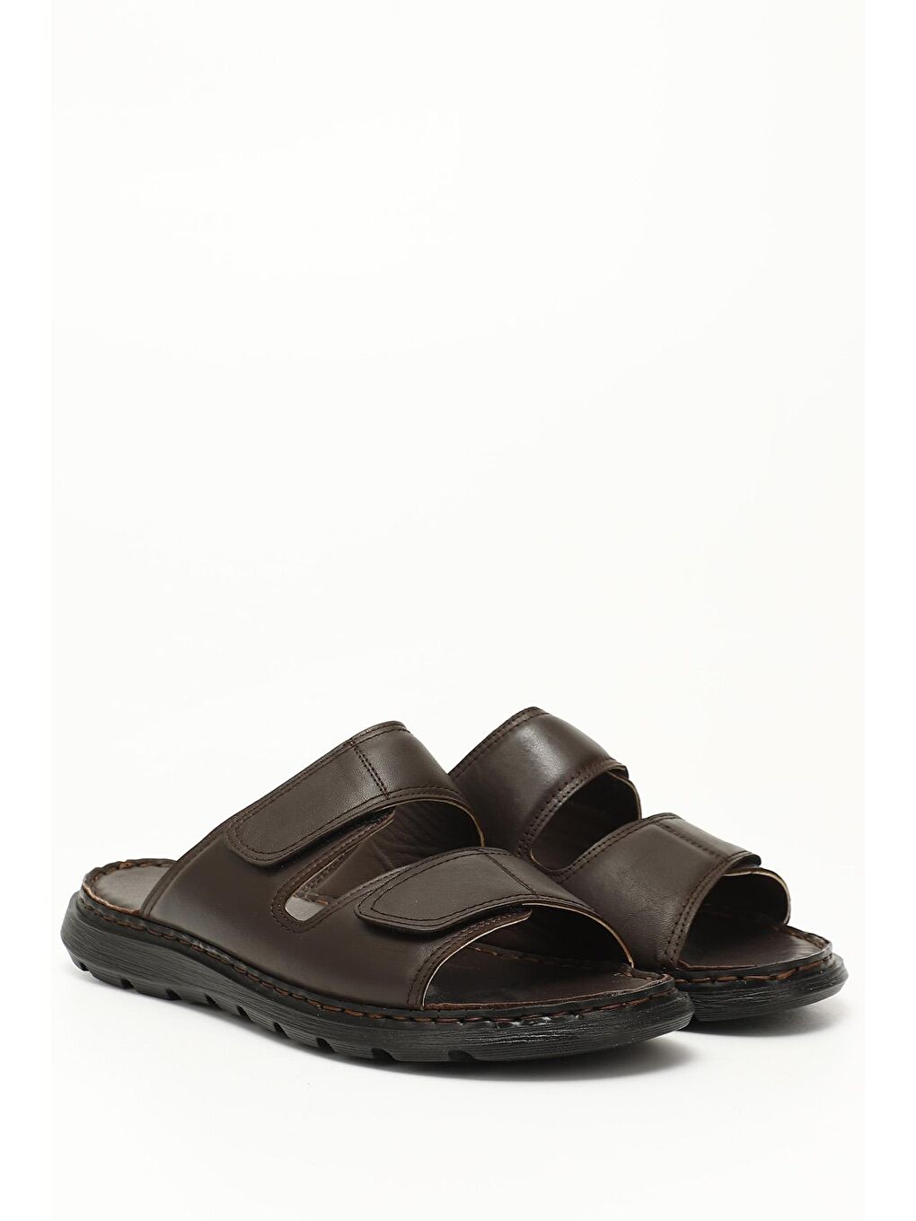 Kahverengi TÜTÜN KAHVE  Hakiki Deri Erkek Terlik 42825-1