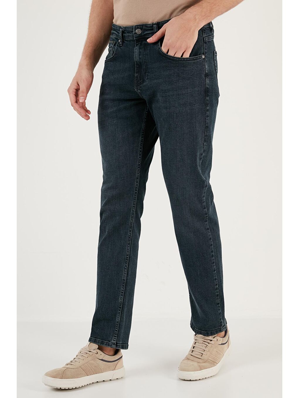 Buratti Mavi Pamuklu Yüksek Bel Comfort Fit Boru Paça Jeans 4411J75TEXAS - 2